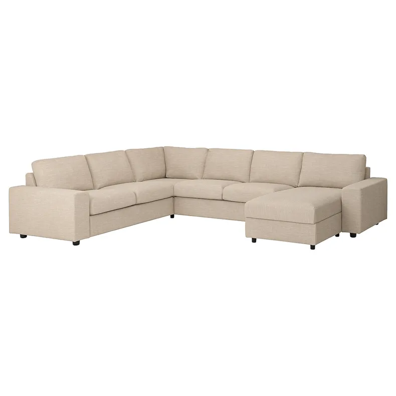 IKEA VIMLE ВІМЛЕ, чохол д/5-місн кут дивана з кушетк, з широкими підлокітниками / горбистий бежевий 294.367.23 фото №2