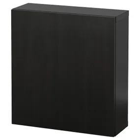 IKEA BESTÅ БЕСТО, комбинация настенных шкафов, черный / коричневый / Лапвикен черный / коричневый, 60x22x64 см 494.296.65 фото