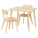 IKEA LISABO ЛІСАБО / LISABO ЛІСАБО, стіл+2 стільці, шпон ясена / шпон ясена, 88 см 795.450.79 фото thumb №1