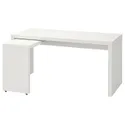 IKEA MALM МАЛЬМ, письменный стол с выдвижной панелью, белый, 151x65 см 702.141.92 фото thumb №1