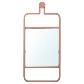 IKEA GRANVÅG ГРАНВОГ, дзеркало, настінне кріплення/рожевий, 22x48 см 505.109.85 фото
