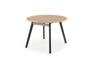 Кухонний стіл HALMAR RUBEN 102-142x102 см чорний, дуб артісан фото