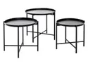 BRW Комплект из трех металлических столов Bryste черного цвета ZESTAW-21512 фото thumb №1