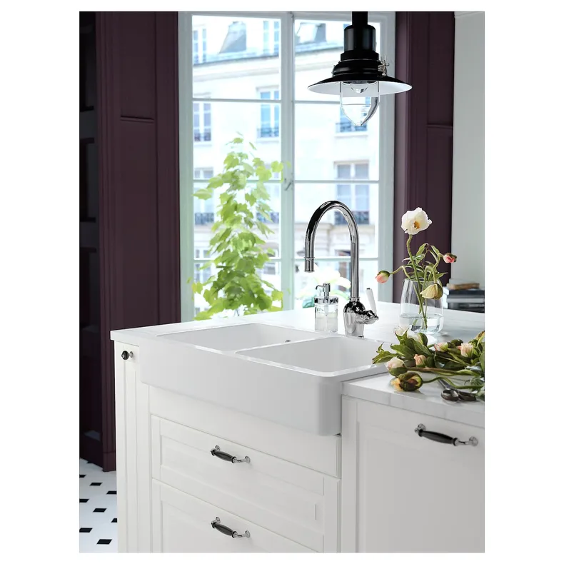 IKEA HAVSEN ХАВСЕН, подвій мийка з видим фронтал стінк, білий, 82x48 см 792.502.65 фото №4