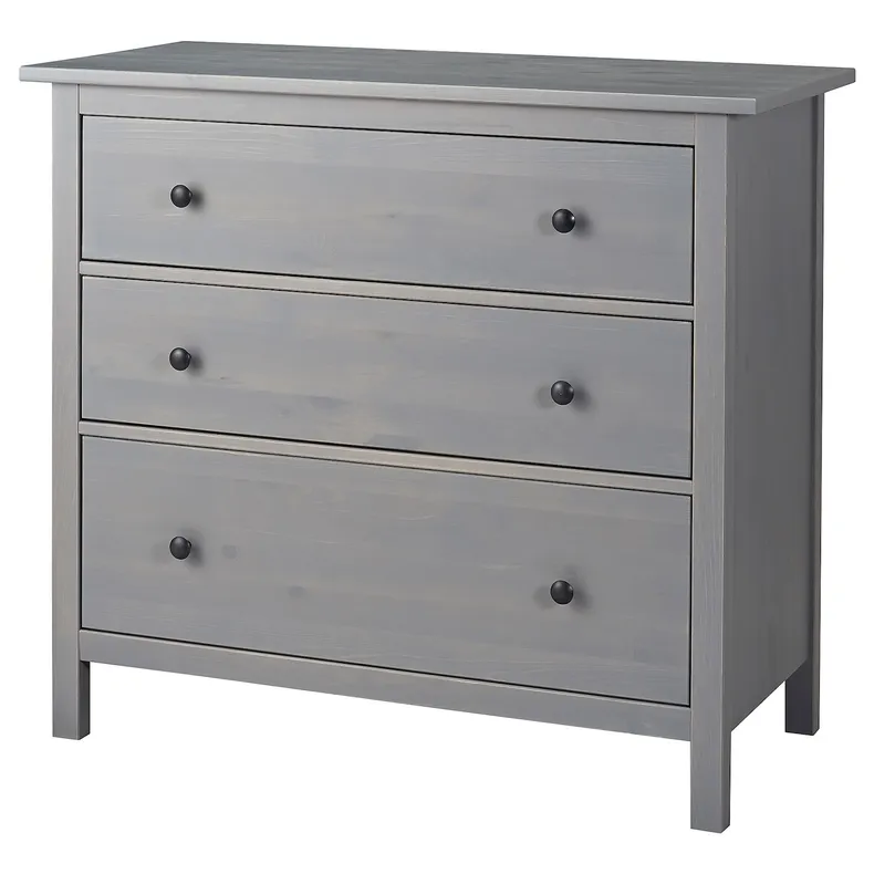 IKEA HEMNES ХЕМНЭС, комод с 3 ящиками, серый цвет, 108x96 см 304.608.11 фото №1