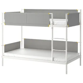 IKEA VITVAL ВІТВАЛЬ, каркас 2-ярусного ліжка, білий/світло-сірий, 90x200 см 804.112.72 фото