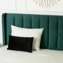 Кровать двуспальная бархатная MEBEL ELITE ARIA Velvet, 160x200 см, Зеленый фото thumb №4