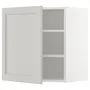 IKEA METOD МЕТОД, шафа навісна із полицями, білий / світло-сірий Lerhyttan, 60x60 см 194.572.40 фото