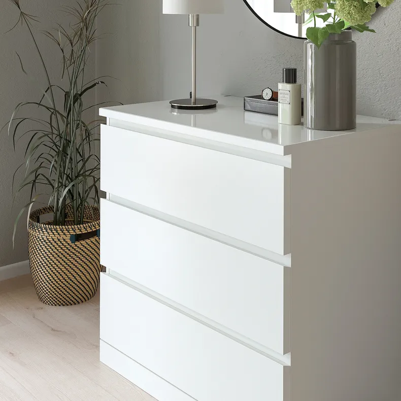 IKEA MALM МАЛЬМ, стеклянная столешница, белый, 80x48 см 404.299.76 фото №3