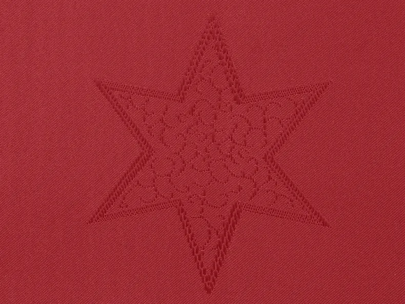 BRW Жаккардова скатертина 110х160см червоні різдвяні зірки 081540 фото №3