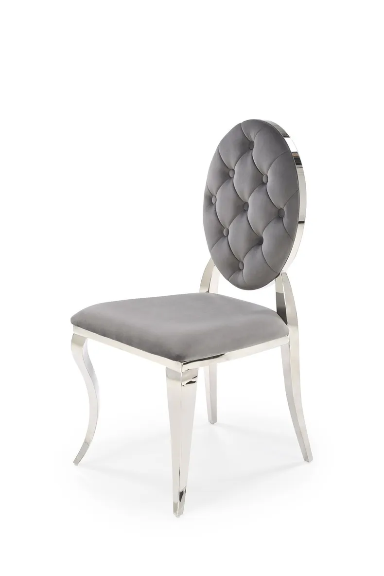 Кухонный стул HALMAR K555 серый/серебро фото №1