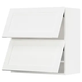 IKEA METOD МЕТОД, навесной горизонтальный шкаф / 2двери, белый Энкёпинг / белая имитация дерева, 80x80 см 194.734.95 фото