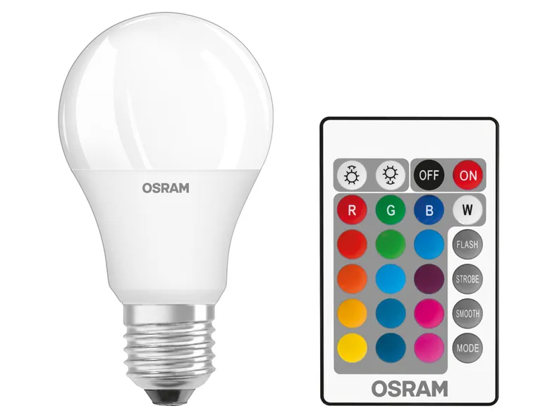 BRW Osram, Світлодіодна лампа E27 9W RGB 076018 фото №1