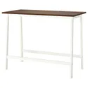 IKEA MITTZON МІТТЗОН, стіл для конференцій, шпон волоського горіха/білий, 140x68x105 см 895.330.66 фото thumb №1