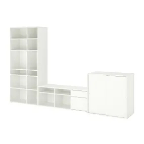 IKEA VIHALS ВІХАЛЬС, комбінація шаф для телевізора, білий, 337x47x200 см 094.406.79 фото