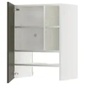 IKEA METOD МЕТОД, навесной шкаф д/вытяжки/полка/дверь, белый/гавсторпский коричневый/бежевый, 60x80 см 095.582.68 фото thumb №1