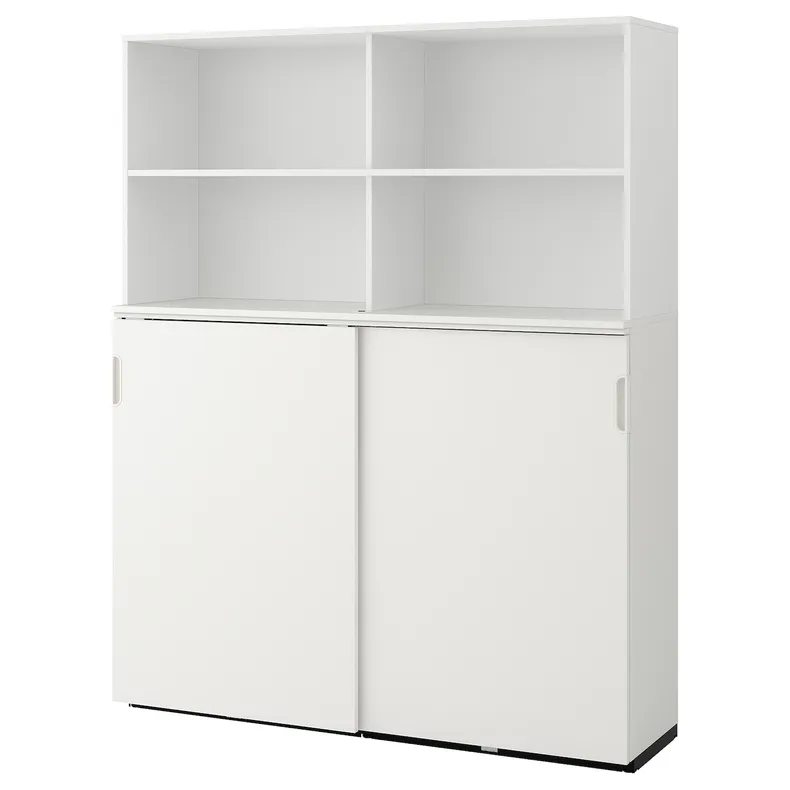 IKEA GALANT ГАЛАНТ, комбинация для хран с раздв дверц, белый, 160x200 см 792.853.02 фото №1