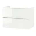 IKEA GODMORGON ГОДМОРГОН, шкаф для раковины с 2 ящ, глянцевый белый, 80x47x58 см 301.809.95 фото thumb №1
