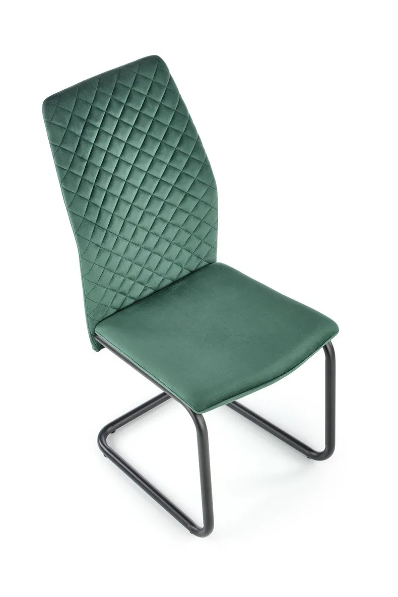 Кухонний стілець оксамитовий HALMAR K444 Velvet, темно-зелений фото №4
