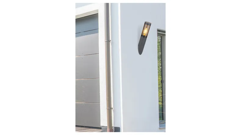 BRW Вуличний настінний світильник зі сталі Boston 40см чорний 092957 фото №2