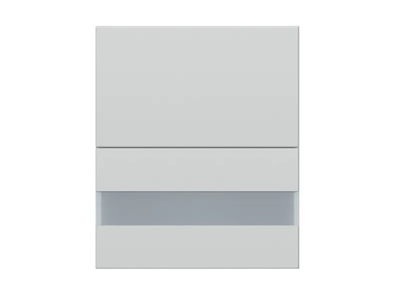 BRW Кухонный гарнитур Top Line 60 см с навесным дисплеем светло-серый матовый, греноловый серый/светло-серый матовый TV_G2O_60/72_OV/O-SZG/BRW0014 фото №1