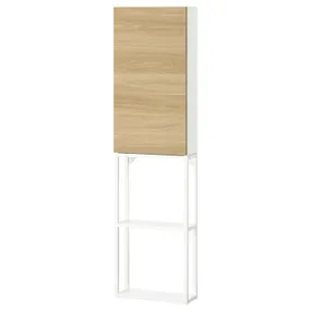 IKEA ENHET ЕНХЕТ, шафа, білий / імітація. дуб, 40x17x150 см 495.481.35 фото