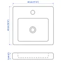 IKEA TVÄLLEN ТВЕЛЛЕН, раковина з сифоном, білий, 44x43 см фото thumb №2