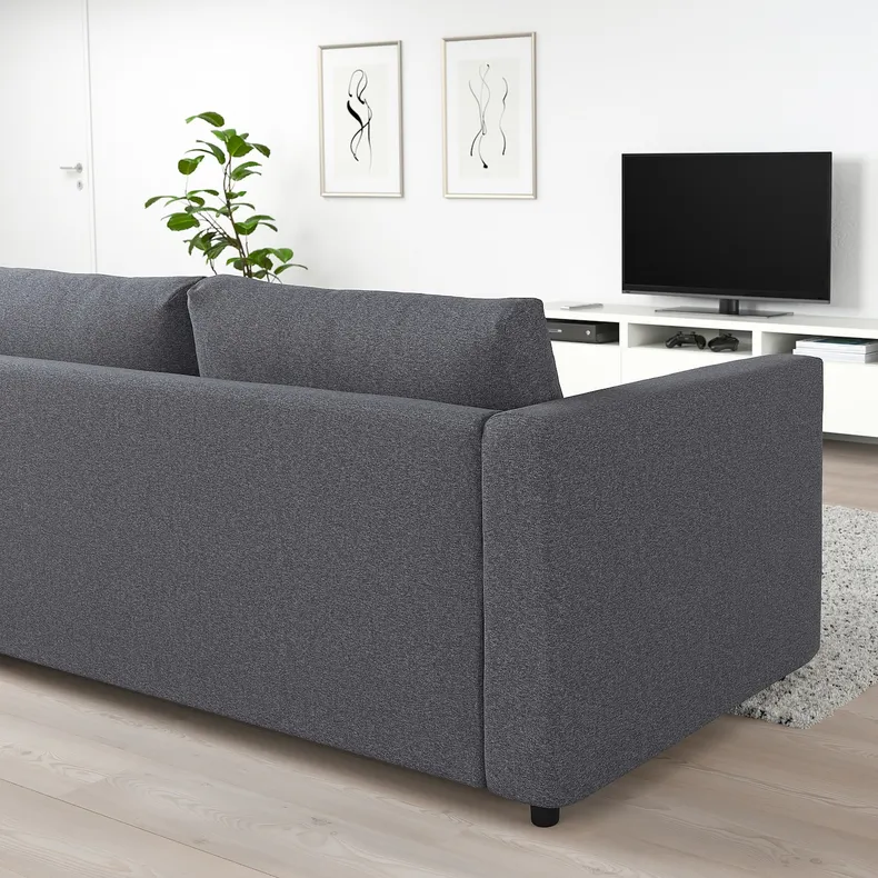 IKEA VIMLE ВИМЛЕ, 3-местный диван-кровать, Окрашенный в средне-серый цвет 795.452.77 фото №7