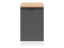 BRW Базовый шкаф для кухни Junona Line 50 см левый с графитовой столешницей, белый/графит/дуб крафт голд D1D/50/82_L_ZBL-BI/GF/DCRZ фото thumb №1