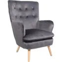 Кресло мягкое бархатное MEBEL ELITE SANTOS Velvet, Серый фото thumb №1
