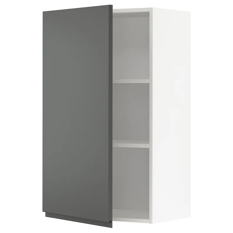 IKEA METOD МЕТОД, шафа навісна із полицями, білий / Voxtorp темно-сірий, 60x100 см 294.684.55 фото №1