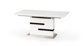 Кухонний стіл HALMAR MONACO 160-220x90 см, білий / попелястий фото