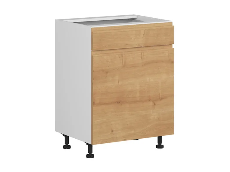 BRW Кухонный базовый шкаф Sole 60 см правый с выдвижным ящиком тихий дуб арлингтон, альпийский белый/арлингтонский дуб FH_D1S_60/82_P/STB-BAL/DAANO фото №2