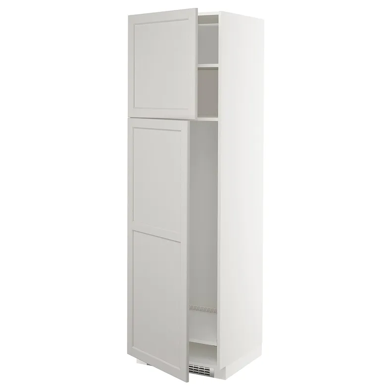 IKEA METOD МЕТОД, высокий шкаф д / холодильника / 2дверцы, белый / светло-серый, 60x60x200 см 994.657.50 фото №1