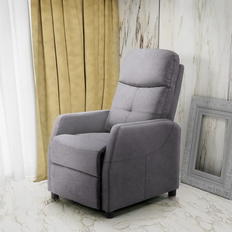 Кресло реклайнер мягкое раскладное HALMAR FELIPE 2, серый фото №2