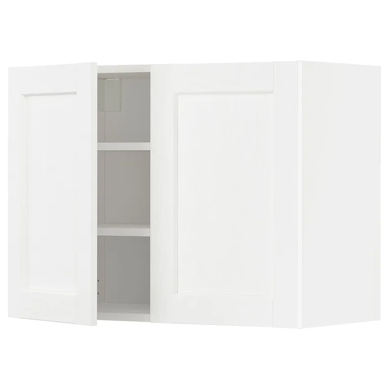 IKEA METOD МЕТОД, навесной шкаф с полками / 2дверцы, белый Энкёпинг / белая имитация дерева, 80x60 см 794.734.64 фото №1