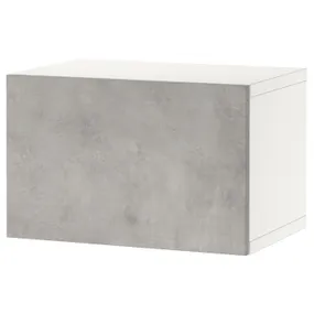 IKEA BESTÅ БЕСТО, настінна комбінація шаф, білий КАЛЛЬВІКЕН / світло-сірий під бетон, 60x42x38 см 594.308.71 фото