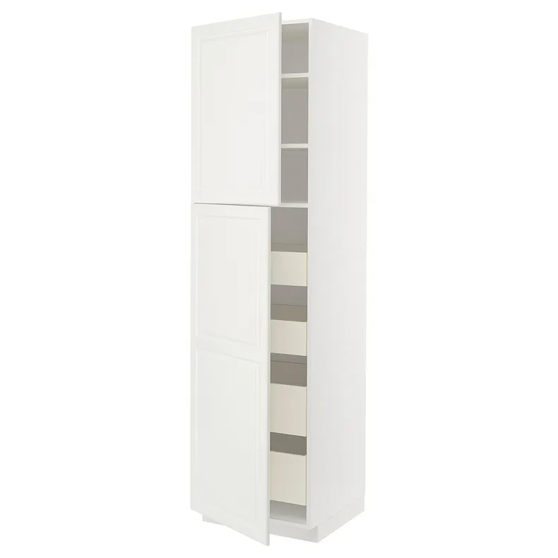 IKEA METOD МЕТОД / MAXIMERA МАКСИМЕРА, высокий шкаф / 2дверцы / 4ящика, белый / бодбинские сливки, 60x60x220 см 194.591.35 фото №1