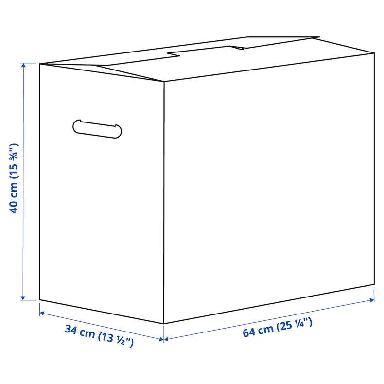 IKEA DUNDERGUBBE ДУНДЕРГУББЕ, коробка для переезда, коричневый, 64x34x40 см / 80 л 405.345.62 фото №5