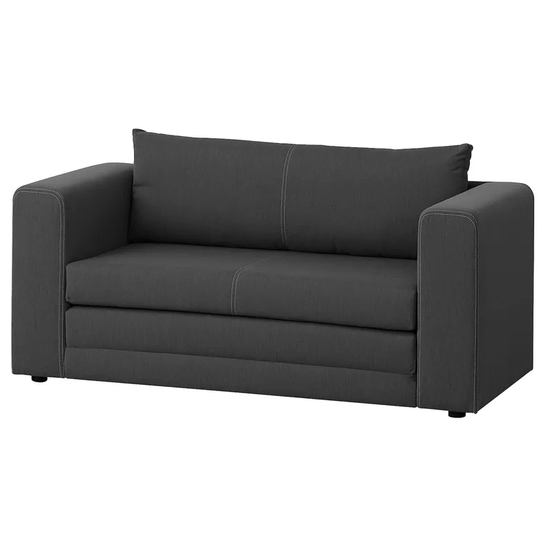 IKEA ASKEBY АСКЕБИ, 2-местный диван-кровать, Книса темно-серая 505.148.46 фото №1