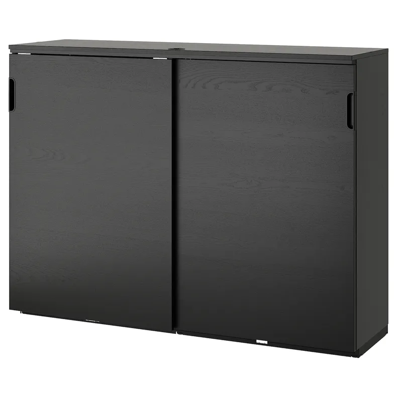 IKEA GALANT ГАЛАНТ, шафа з розсувними дверцятами, шпон з мореного ясена чорного кольору, 160x120 см 203.651.31 фото №1
