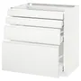 IKEA METOD МЕТОД / MAXIMERA МАКСИМЕРА, напольн шкаф 4 фронт панели / 4 ящика, белый / Воксторп матовый белый, 80x60 см 291.128.08 фото