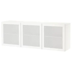 IKEA BESTÅ БЕСТО, комбинация настенных шкафов, белый / Мертвикен белый, 180x42x64 см 194.124.78 фото