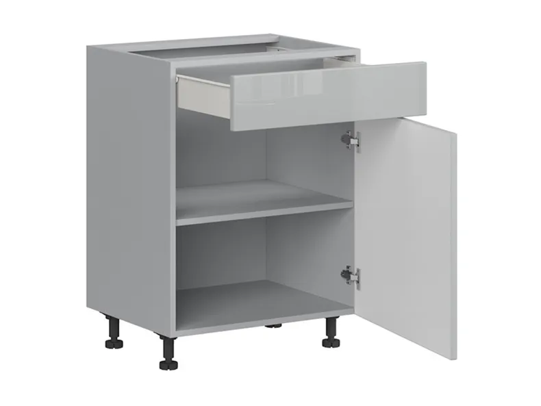 BRW Top Line кухонный базовый шкаф 60 см правый с ящиком серый глянцевый, серый гранола/серый глянец TV_D1S_60/82_P/SMB-SZG/SP фото №3