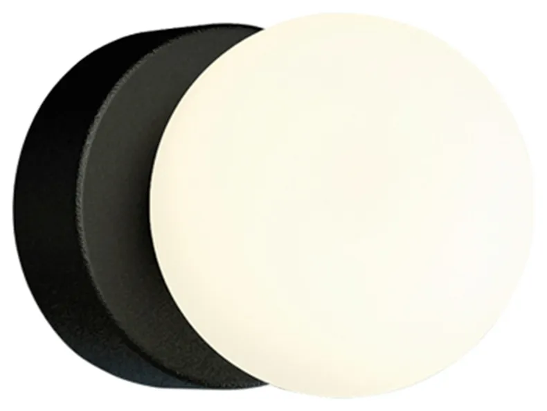 BRW Настінний світильник для ванної Brazos зі скла та сталі білий і чорний 083933 фото №1