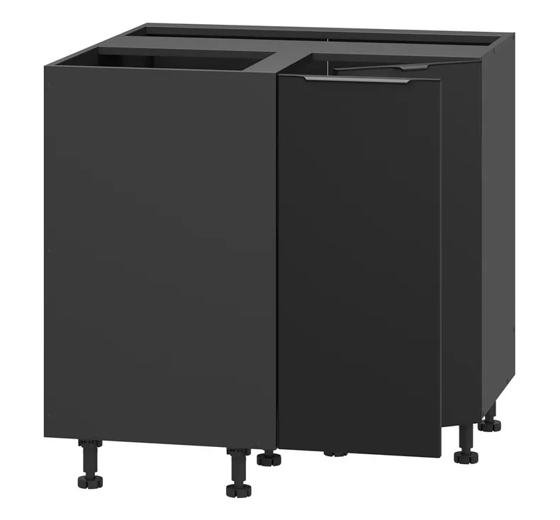 BRW Угловой кухонный шкаф Sole L6 90 см черный матовый, черный/черный матовый FM_DNW_90/82_P/L-CA/CAM фото №3