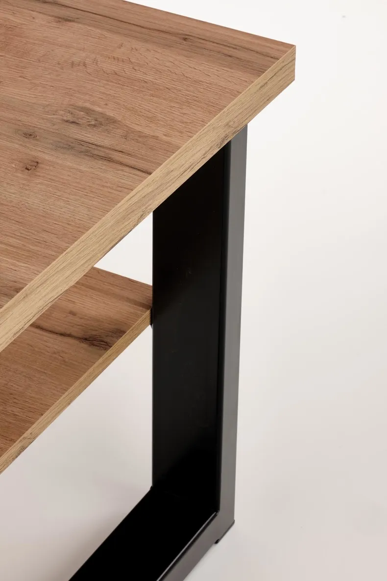 Журнальный столик деревянный HALMAR VENOM U, 120x60 см, цвет: дуб вотан/черный фото №4