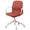 IKEA LÅNGFJÄLL ЛОНГФЬЕЛЛЬ, рабочий стул с подлокотниками, Окрашенный в красный / оранжевый / белый цвет 995.077.26 фото thumb №1