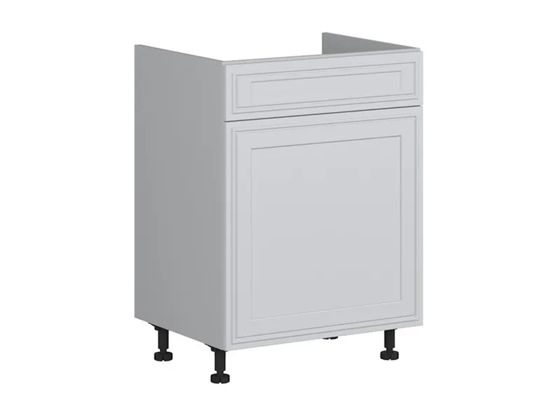BRW Кухонный шкаф под мойку Verdi 60 см с выдвижным ящиком soft-close светло-серый матовый, греноловый серый/светло-серый матовый FL_DKS_60/82_STB/B-SZG/JSZM фото №2