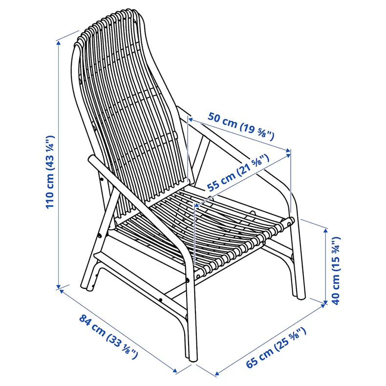 IKEA SALNÖ САЛЬНО / GRYTTOM ГРЮТТОМ, кресло с подушкой-сиденьем 195.344.13 фото №9